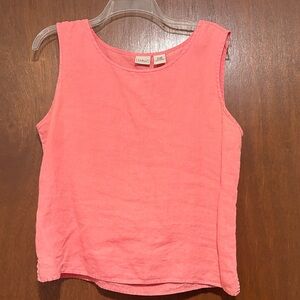 L.L. Bean Coral Sleeveless Linen Tank